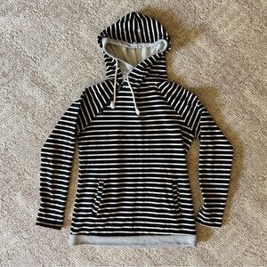 Ampersand Ave Black & White Striped Hoodie